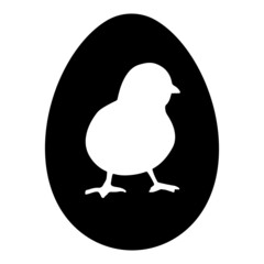 Easter egg chicken black silhouette vector cut file on isolated background