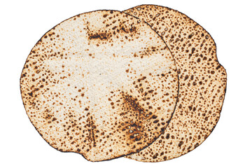 Matzah Shmurah. Jewish traditional Passover bread. Pesach celebration symbol. Closeup