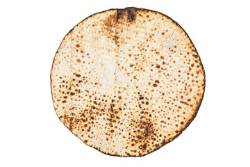 Matzah Shmurah. Jewish traditional Passover bread. Pesach celebration symbol. Closeup
