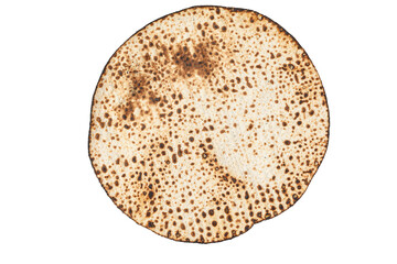 Matzah Shmurah. Jewish traditional Passover bread. Pesach celebration symbol. Closeup