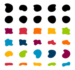 Blob shapes vector set. Organic abstract splodge elemets collection Inkblot simple silhouette. Minimalist isolated forms