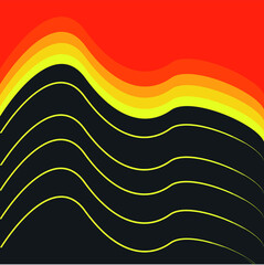 Colorful abstract background. Orange black wave wallpaper