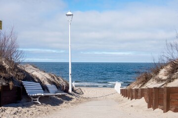 Wejście na plażę nad Morzem Bałtyckim - obrazy, fototapety, plakaty