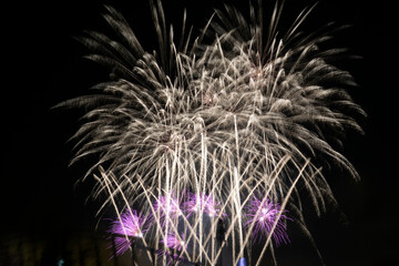 fireworks in valencia at night