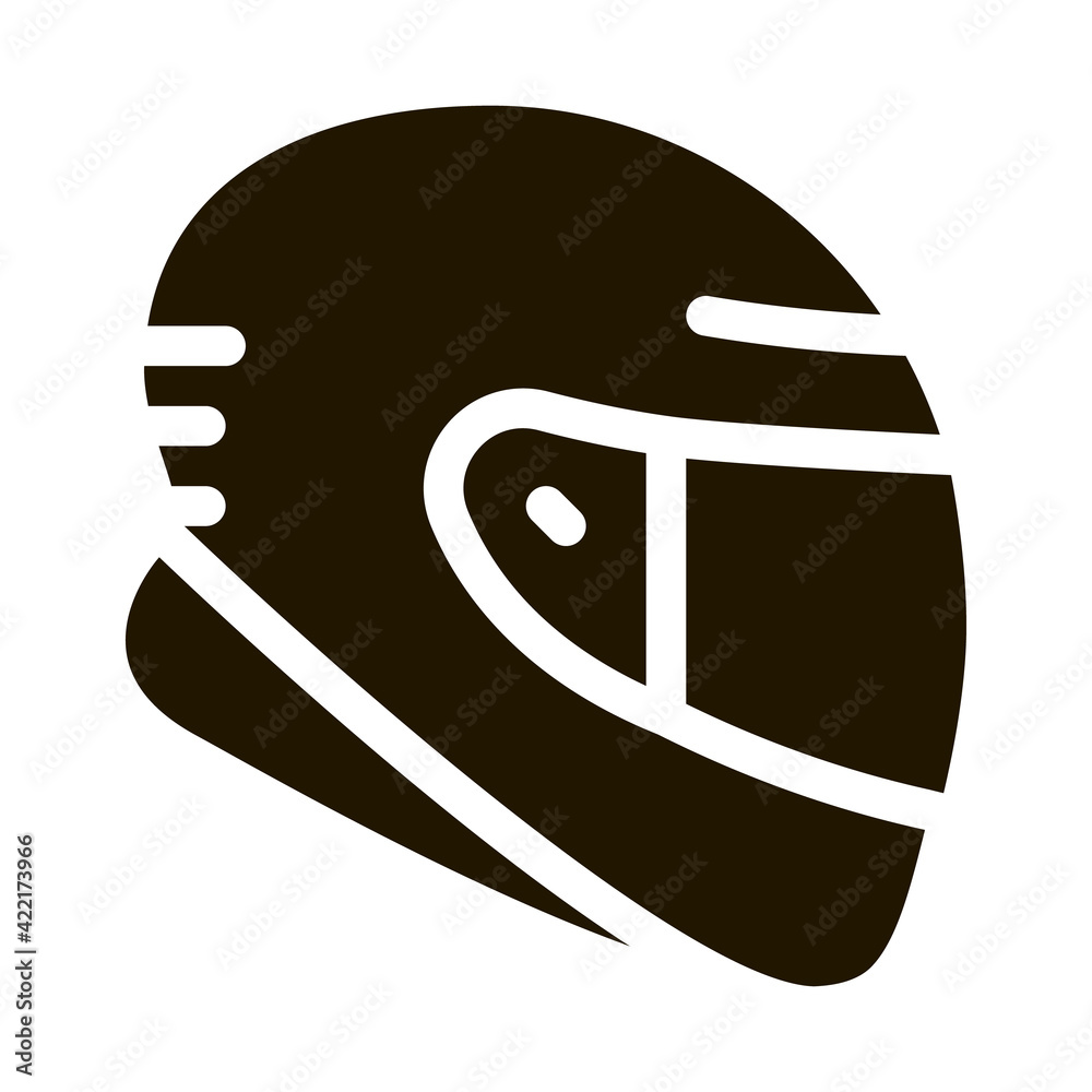 Sticker protective helmet icon vector glyph illustration