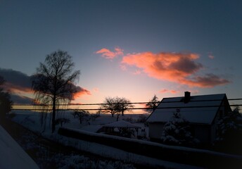 sunset in the city