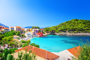 Naklejka premium Assos village in Kefalonia, Greece