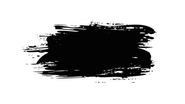 Paint brush strokes of black on a white background. Hand drawn brush stroke.