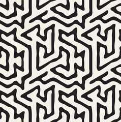 Vector seamless pattern. Modern stylish texture with smooth natural maze. Repeating abstract tileable background. Compound organic shapes. Trendy surface design.