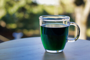 glass of detox and purifying artichokes water