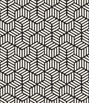 Vector seamless pattern with chevron. Modern geometric texture. Repeating abstract background. Polygonal grid with bold striped elements.