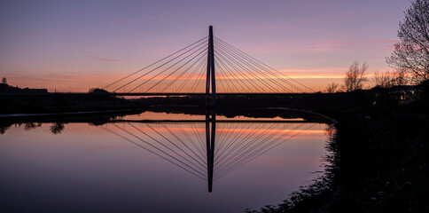 Obraz premium sunset over the river wear - The Northern Spire Bridge Sunderland