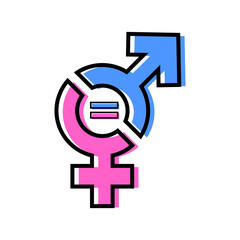 Obraz premium Gender equality concept. Male and female gender sign. Illustration of sex boy and girl symbol. Gender icon vector.