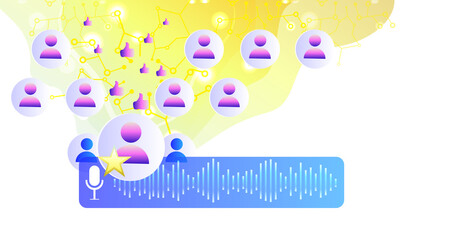 people communicating by voice messages audio chat application social media online communication