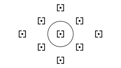 Vector of flat icon, Camera focusing screen on white background 4K background Vector illustration