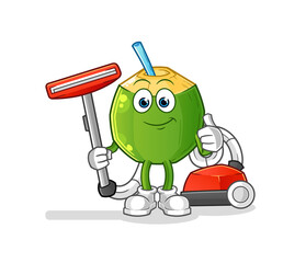 coconut drink clean with a vacuum . character vector