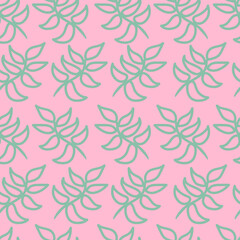 Fototapeta na wymiar Vector Leaf Pink seamless pattern background. Perfect for fabric, scrapbooking, wallpaper projects.