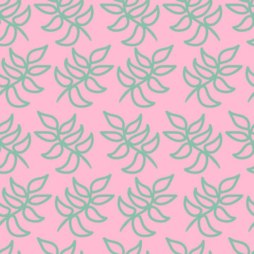 Vector Leaf Pink seamless pattern background. Perfect for fabric, scrapbooking, wallpaper projects.