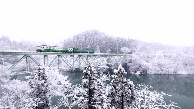 只見線の雪景色第２橋梁