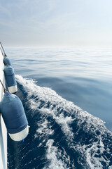 side boat with protections while sailing in open sea