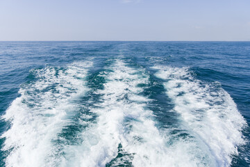 foam wake of a ship the high seas