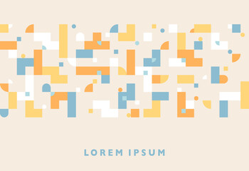 Various figures are composed like a mosaic. Simple pattern design template.