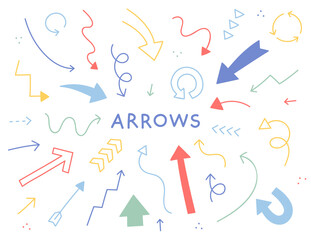 Cute and colorful arrows. simple pattern design template.