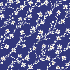Seamless and beautiful flower illustration pattern,