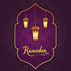 Simple Ornament Ramadan Kareem Background Vector Design