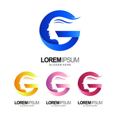 G woman vector in 3d style colorful