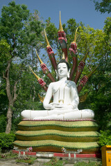 Stucco art Buddha image in a Thai temple