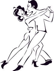 the dancing couple. Tango vector
