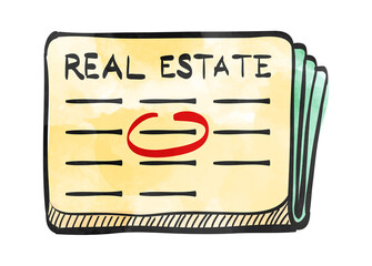 Watercolor style icon Newspaper ads