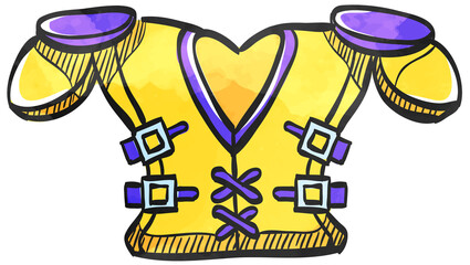 Watercolor style icon Football armor