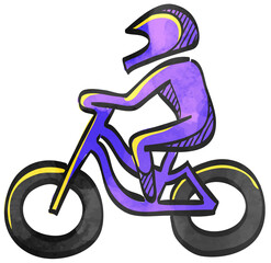 Fototapeta na wymiar Watercolor style icon Cycling