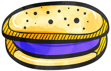 Watercolor style icon Cake