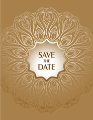 Luxury ornament, rich golden decor, perfect design template.