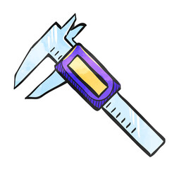 Watercolor style icon Digital caliper
