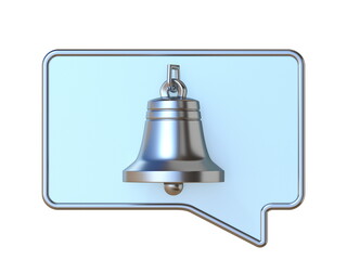 Chat notification bell icon 3D