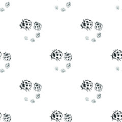 spring vector pattern with ladybug on a transparent background Easter seamless baby background spring vector pattern with ladybug on a transparent background Easter seamless baby background