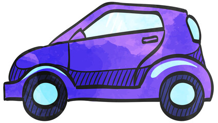Watercolor style icon Green car