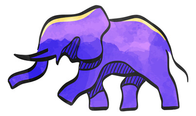 Watercolor style icon Elephants