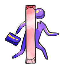 Watercolor style icon Businessman challenge