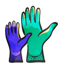 Watercolor style icon Hands