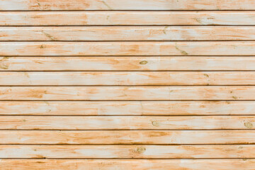 Fototapeta premium Light brown horizontal wooden planks with white paint texture background