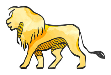 Watercolor style icon Lion