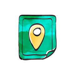 Watercolor style icon Map