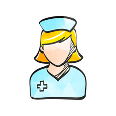 Watercolor style icon Nurse