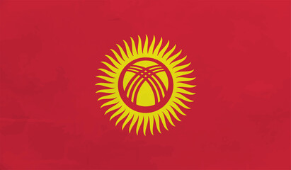 Grunge Kyrgyzstan flag. Kyrgyzstan flag with waving grunge texture.