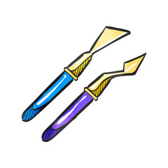 Watercolor style icon Painting spatula